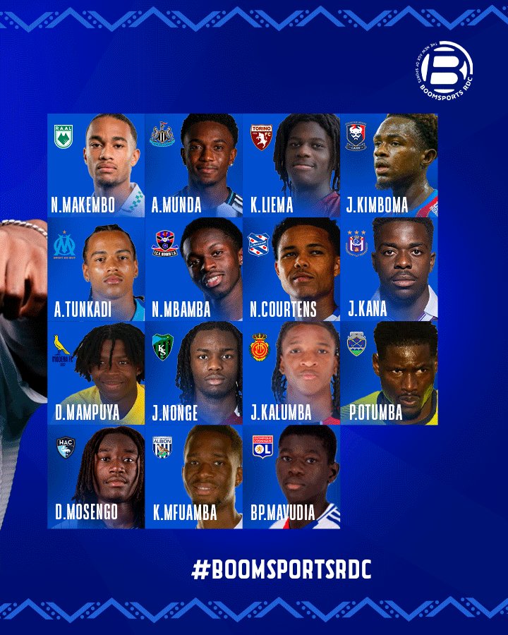 boomsportsrdc's tweet photo. 💣 𝙀𝙓𝙏𝙍𝙀𝙈𝙀 𝙎𝘾𝙊𝙐𝙏 🔎 : Place aux milieux de terrain !

Voici une petite liste de jeunes milieux de terrain d’origine congolaise qui pourraient faire du bien chez les Léopards U23 :

Noah Makembo-Ntemo (La Louvière)
Anthony Munda (Newcastle United)
Kenny Liema Olinga (Torino FC)
Josué Kimboma (SM Caen)
Alexandre Tunkadi (Olympique de Marseille)
Noah Mbamba (FCV Dender EH)
Nolhan Courtens (SC Heerenveen)
Joël Kana (RSC Anderlecht)
Donel Makangu Mampuya (Modena FC)
Joseph Nonge Boende (Kocaelispor)
Justin Kalumba Jr (RCD Mallorca) - Polyvalent : ailier, milieu et piston
Prince Otumba (GD Chaves)
Daren Mosengo (Le Havre AC)
Kevin Mfuamba (West Bromwich Albion)
Billy Paul Mavudia (Olympique Lyonnais)

À noter que certains joueurs présents dans cette liste ont déjà représenté d’autres nations dans les catégories de jeunes par le passé.

Dans ce secteur de jeu, la RDC dispose déjà d’un vivier de talents prometteurs, notamment issus des Léopards U20, comme Jules Ahoka, Esdras Makosi ou encore Noah Makanza. Et la liste est loin d’être exhaustive.

#Extremescout #Boomsportsrdc #RDC #Team243 #TalentCongolais #Football #Scouting