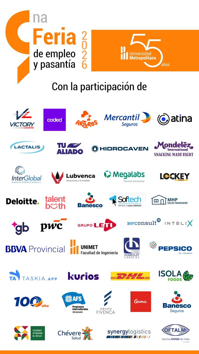 InterGlobalSC's tweet photo. En #InterGlobal volveremos a estar presentes en la 9na. Feria de Empleo y Pasantías UNIMET. Este evento se realizará los días 11 y 12 de marzo 2026. ¡Entrada totalmente libre! Prepara o actualiza tu CV y ¡Nos Vemos en la UNIMET! #RespondePorTi #RSE #Empleo #Pasantías #UNIMET https://t.co/UzO93m3DEe