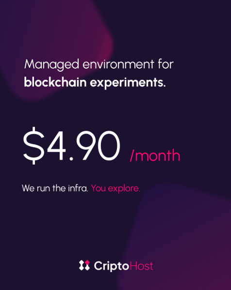 cripto_host's tweet photo. Managed environment for #blockchain experiments.
$4.90/month.
No rigs, noise or hardware.
We #run the infra.
You explore.
→ https://t.co/zuMHPuEklJ

#BTC #node https://t.co/9OpBAmZv1k