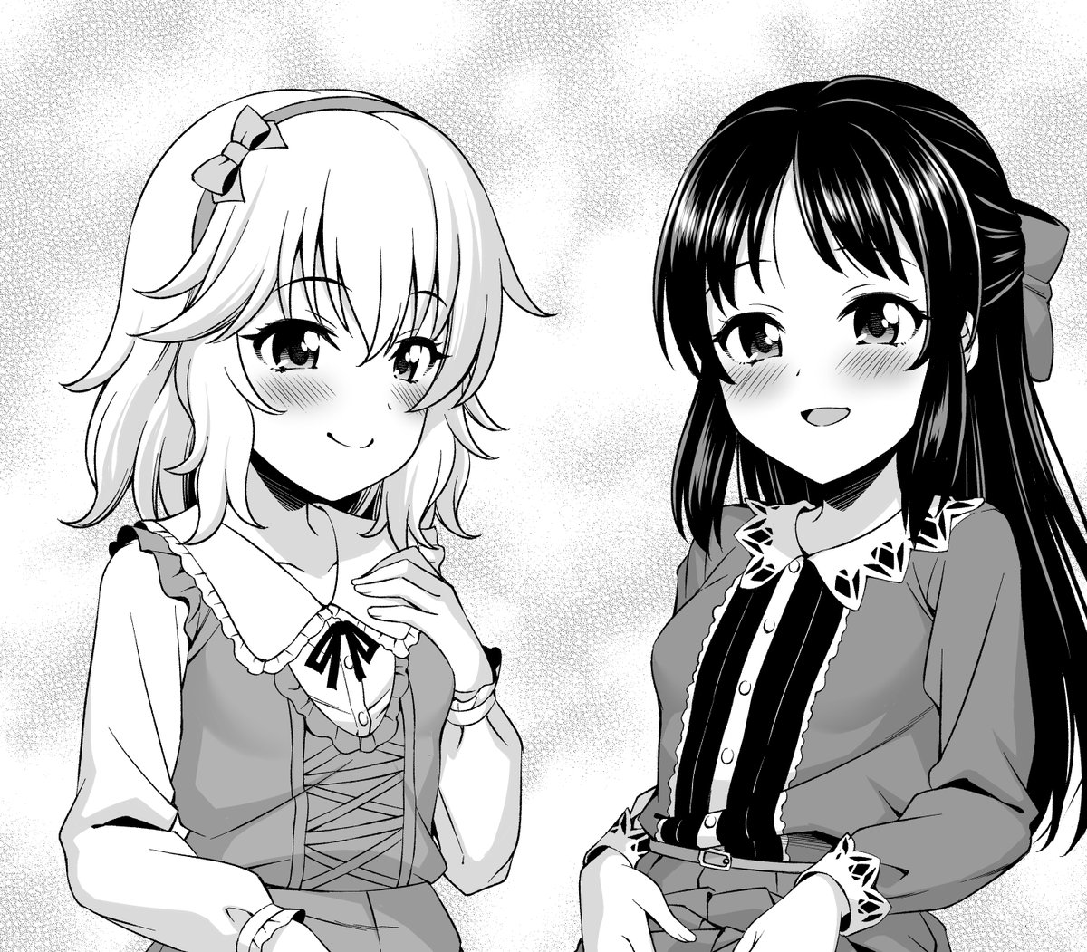 桃華「今日はどちらになさいますか?Pちゃま❤」
 ありす「今日はどちらにしますか?Pさん❤」

※全体絵はみすきぃで見てね。 