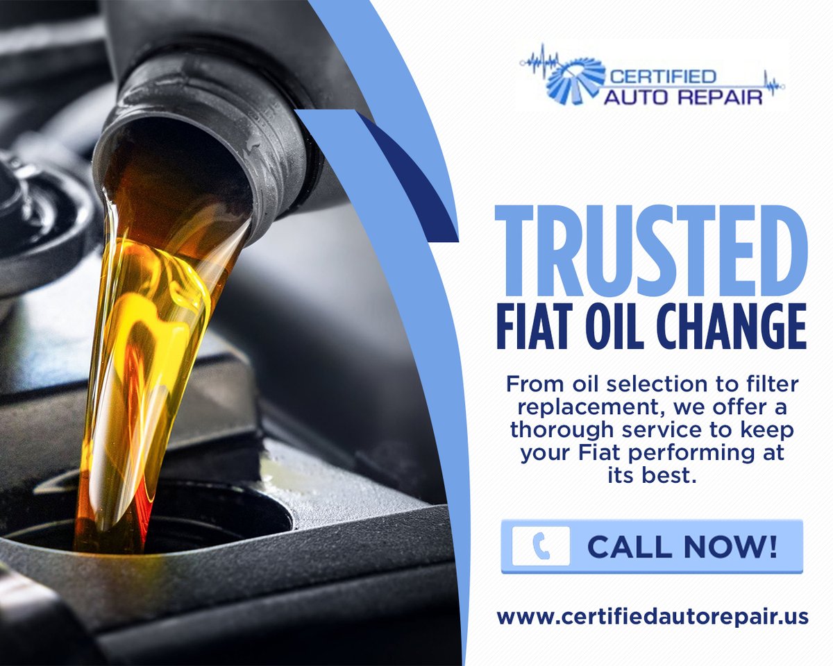 MNCertifiedAuto's tweet image. Time for a Fiat oil change? 🛠️ Make sure your Fiat stays in optimal condition with expert oil change services from Certified Auto Repair. Book now for fast, reliable service!

🌐 certifiedautorepair.us/services/?utm_…

#fiatoilchange #europeanautorepair #autoengineservice #CertifiedAutoRepair
