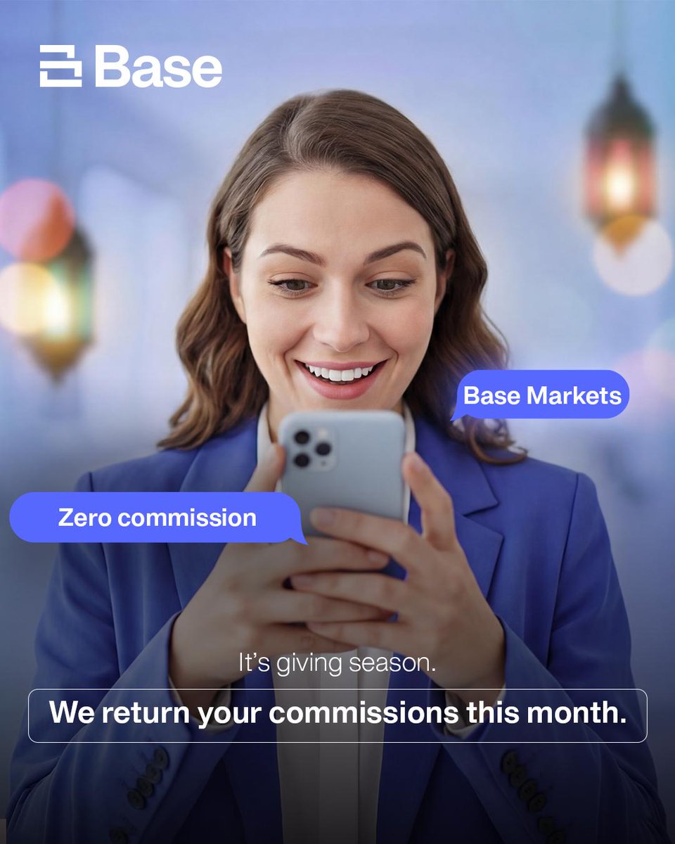 BaseMarkets's tweet image. 🌙It’s the season of giving.
And this month, we’re giving your commissions back.
That means ZERO commissions on your trades.

⏳Hurry up, this offer won’t last forever.

Terms and conditions apply.

#basemarkets #RamadanMubarak #seasonofgiving  #zerocommission #globalmarkets