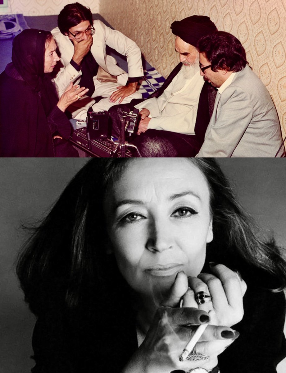 mamboitaliano__'s tweet image. It was 1979 when Oriana Fallaci stepped into history

Writer and arguably the greatest Italian 🇮🇹 journalist of all time

She met Ayatollah Khomeini and, in a bold act, removed her chador, calling it a “medieval rag”

Here’s the full story:

The interview took place on September