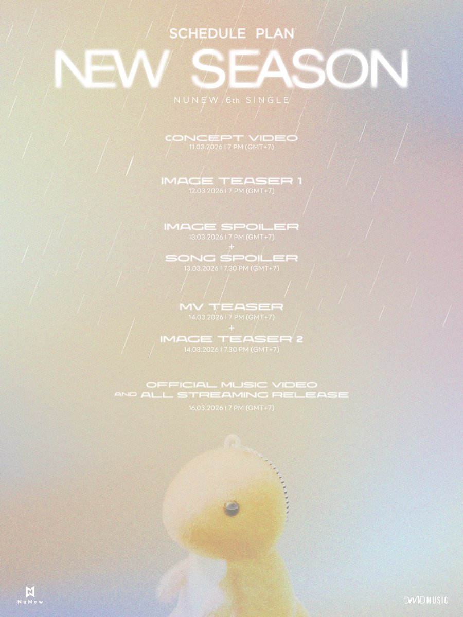 Season Alert!! A new season begins soon 👀

“𝗡𝗘𝗪 𝗦𝗘𝗔𝗦𝗢𝗡 (ฤดูใหม่)” 🌧️🍂

Someday… my heart will find its healing season. 

NUNEW NEW SEASON
#NuNew6thSingle
#NuNew <a href="/CwrNew/">NuNew</a>
#DMDMUSIC
