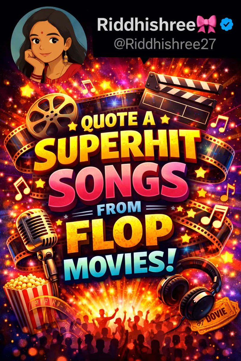 Riddhishree27's tweet image. Quote your favourite superhit song from flop movies