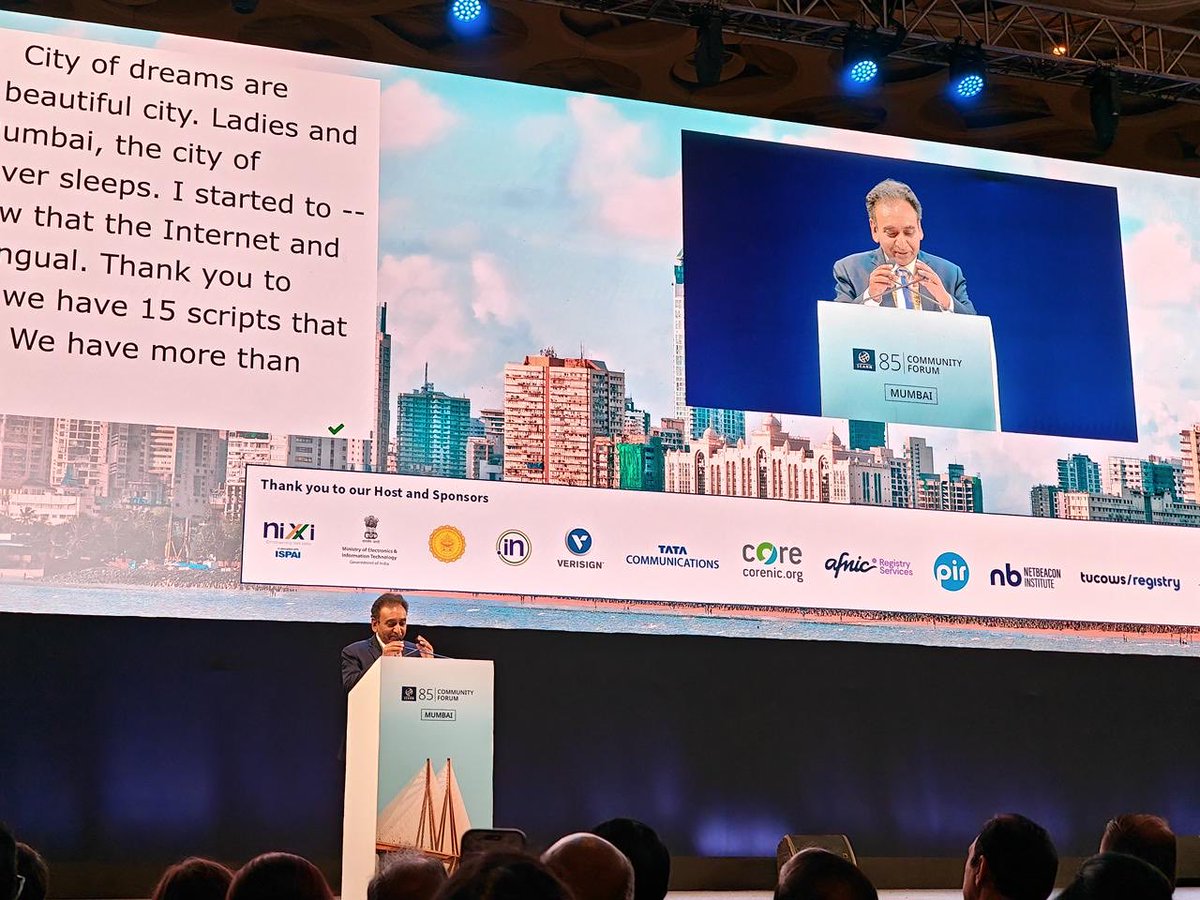 GoI_MeitY's tweet image. At #ICANN85 in Mumbai, Rajesh Aggarwal, Chief Secretary of Maharashtra welcomed the global Internet community and emphasized Maharashtra’s support for initiatives that strengthen the digital ecosystem.

@ICANN @PIB_India @NeGD_GoI 

#DigitalIndia #InternetCommunity