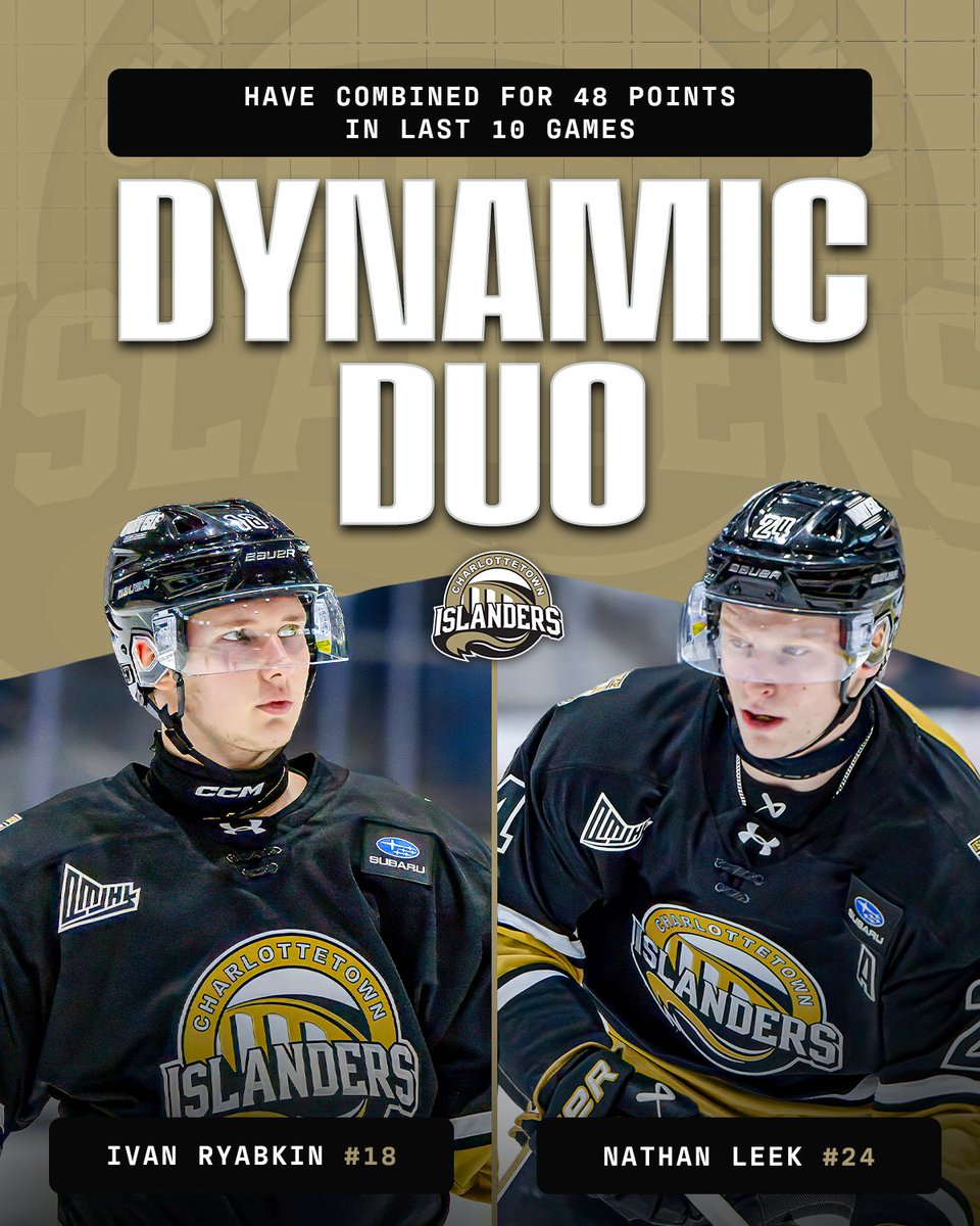 Nathan Leek &amp; Ivan Ryabkin have combined for 48 points in the last 10 games and they’re not slowing down.

⚡ Ryabkin — 26 pts (9G // 17A)
⚡ Leek — 22 pts (12G // 10A)

Dynamic Duo. 🎟️ bit.ly/4lhX9kn