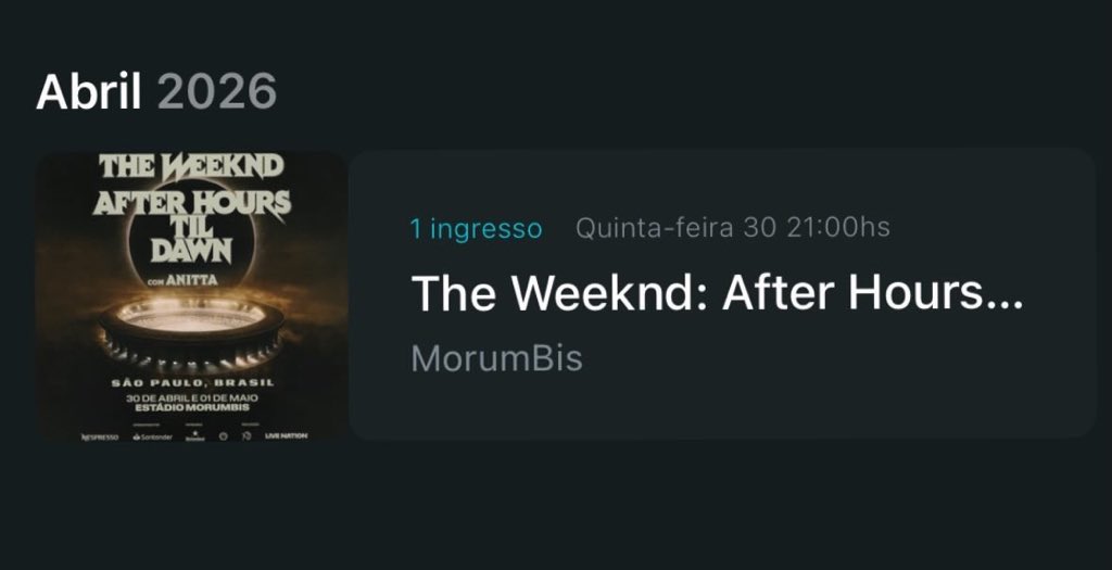 sunllysa's tweet photo. pessoal, to vendendo meu ingresso do show do the weeknd no dia 30, meia entrada - arquibancada https://t.co/XO7IFSd2IF
