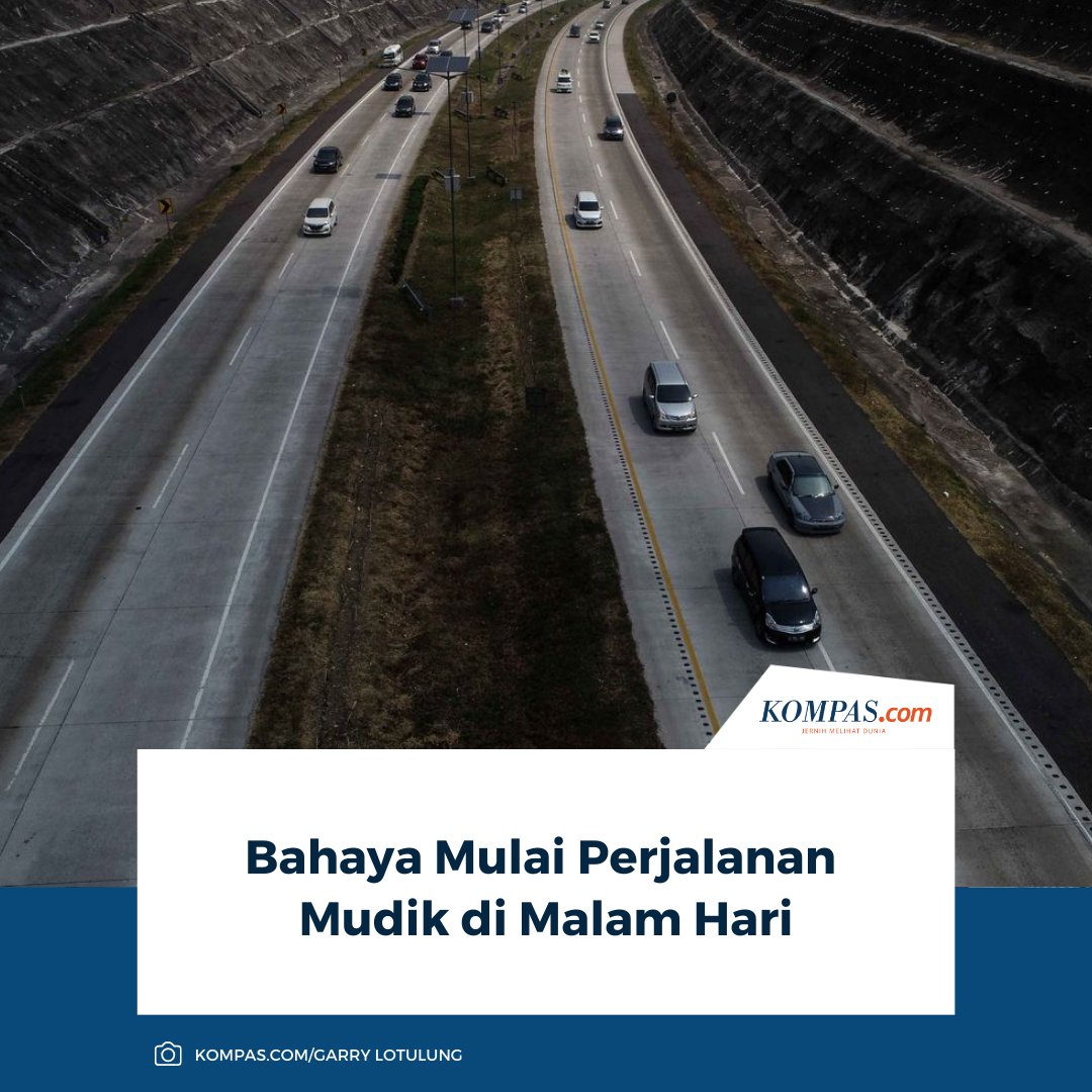 kompascom's tweet image. Perjalanan mudik pada malam hari memang terasa lebih lengang. Namun, berkendara pada malam hari justru memiliki risiko lebih tinggi bagi pengemudi.

Baca Selengkapnya 👇🏻
otomotif.kompas.com/read/2026/03/0… 

~NA #MudikLebaran #TipsMudik #KeselamatanBerkendara