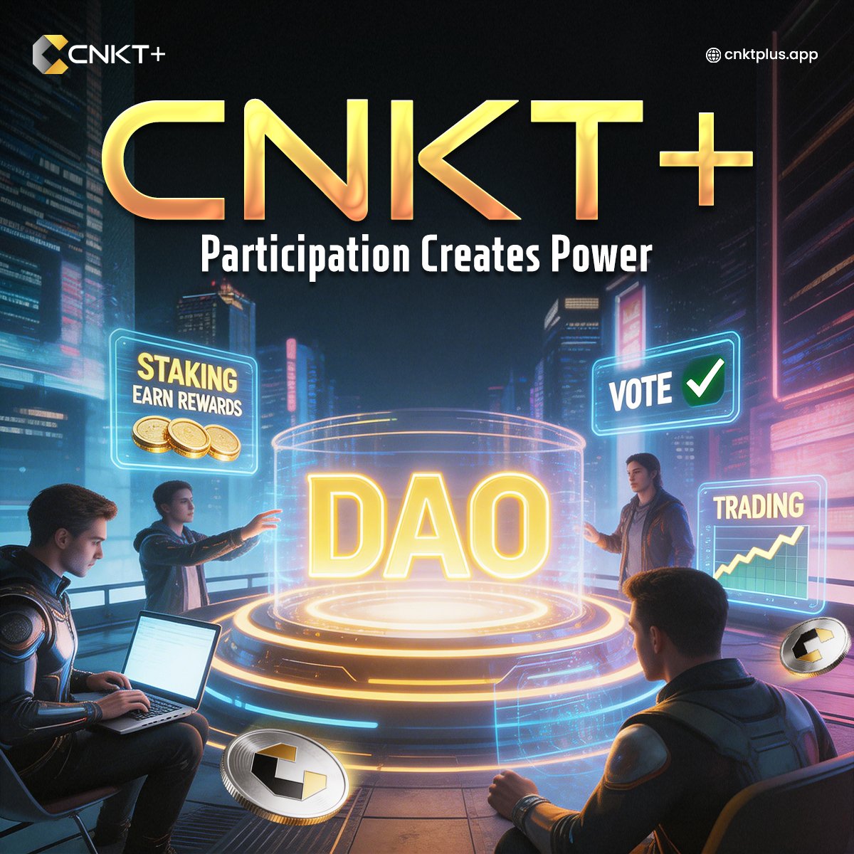 Governance, staking, trading, CNKT+ connects users directly to ecosystem growth.
Web3 done right.
cnktplus.app

CoinMarketCap: coinmarketcap.com/currencies/coi…

Coingecko: coingecko.com/en/coins/coinn…

Coinbase: coinbase.com/en-in/price/co…

#CNKT #Trading #Staking #GT3DEX #StakeToBuild