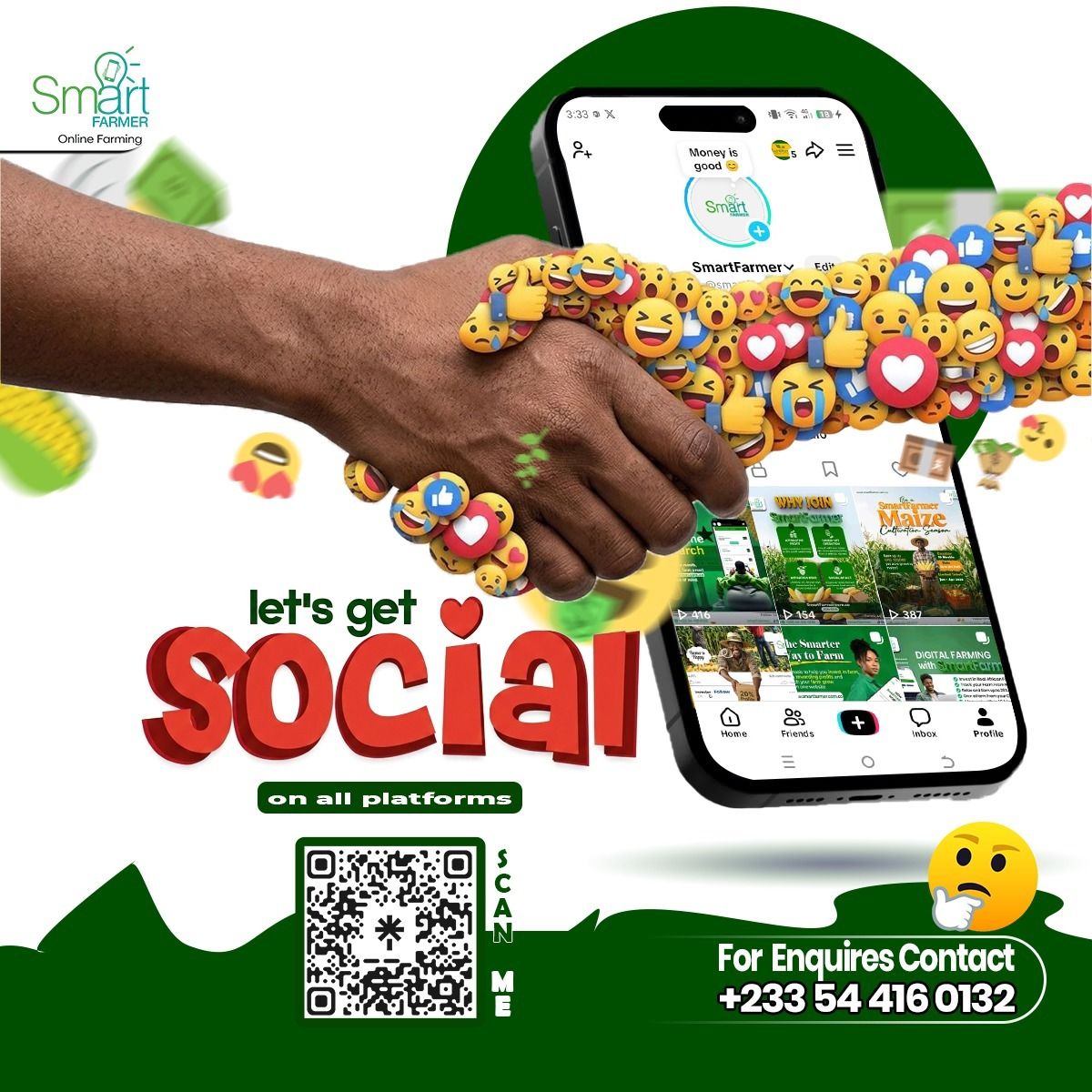 SmartFarmer_'s tweet photo. Farming goes digital! 🚜💻
​We’re building the smartest farming community on the timeline. Follow us across all platforms for real-time updates on online farming and agriculture innovation.
​Let’s connect! 🤝
​#SmartFarmer #AgTech #DigitalFarming #Ghana #Agriculture https://t.co/vUf9wbZ5ju