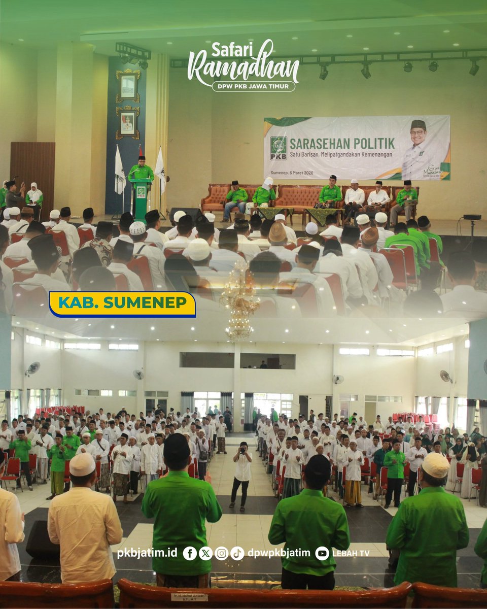 BATCH 2 SAFARI RAMADHAN DPW PKB JAWA TIMUR🐝💚

Kegiatan berlangsung di 13 DPC yakni: Jember, Bojonegoro, Sumenep, Nganjuk, Situbobdo, Bondowoso, Lumajang, Magetan, Kab-Kota Pasuruan, dan Kab-Kota Mojokerto
