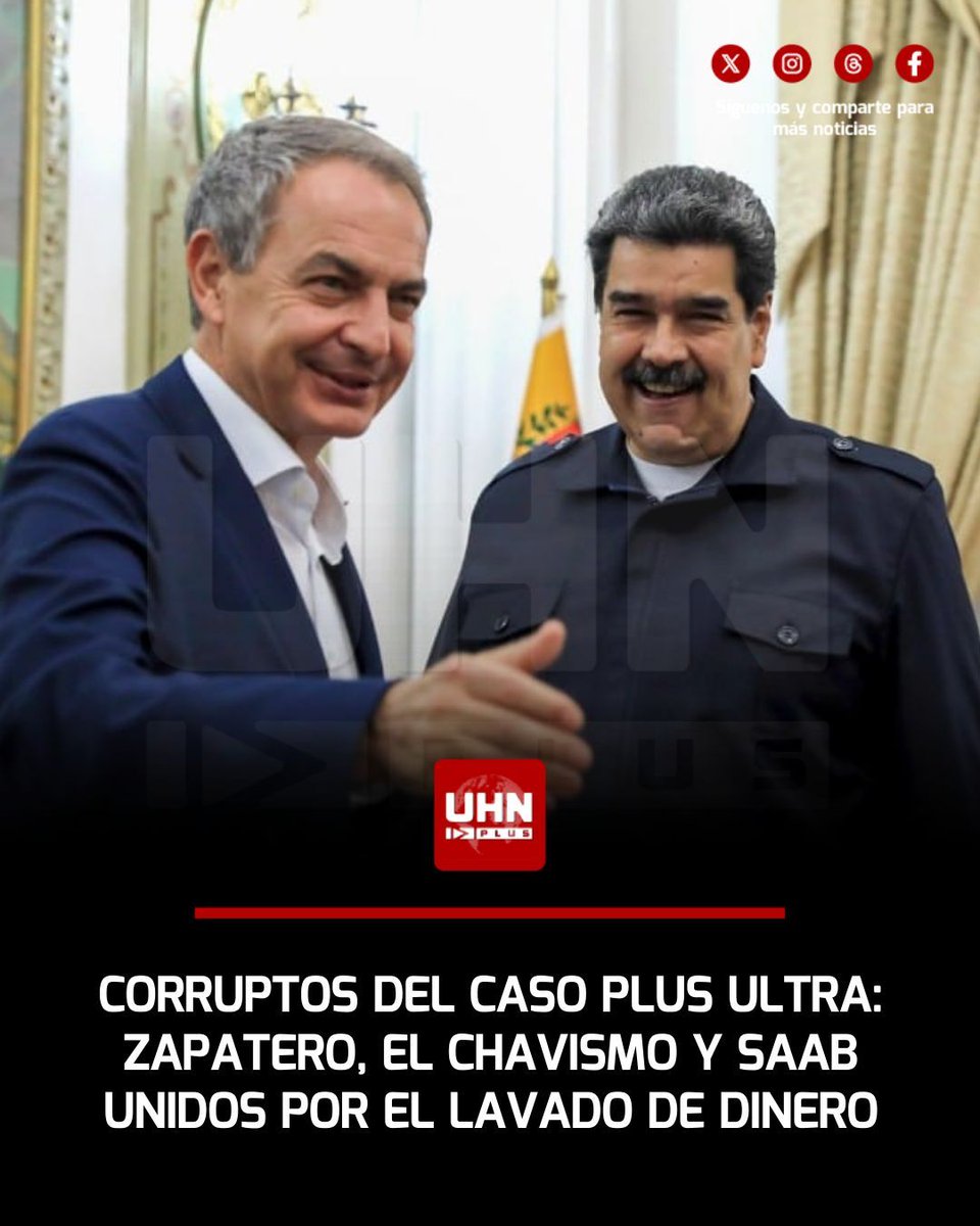 🇪🇸🇻🇪🇺🇸‼️ | El Departamento del Tesoro de EE. UU. ha destapado que el entorno de José Luis Rodríguez Zapatero, el régimen del chavismo y el testaferro Alex Saab convergen en una red de blanqueo financiada con el rescate de la aerolínea Plus Ultra. Según el FinCEN, la compañía