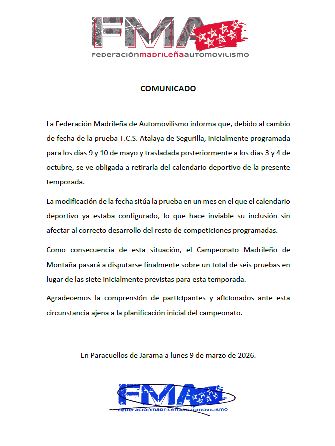Federacion Madrileña de Automovilismo tweet media