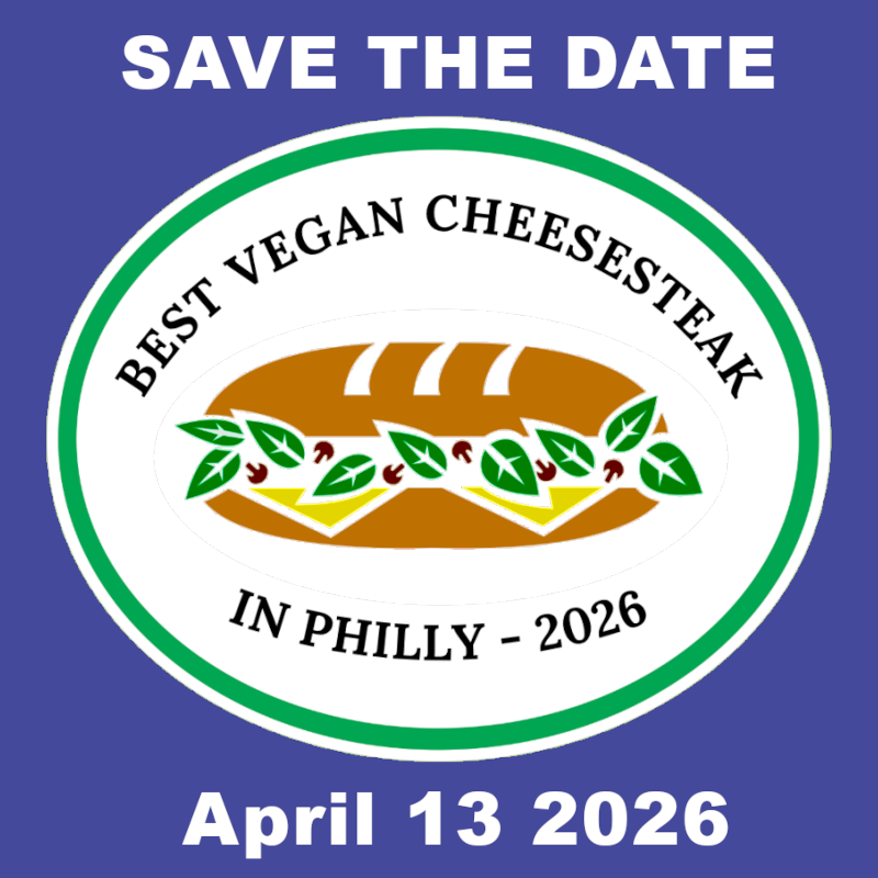 The Best Vegan Cheesesteak in Philly contest RETURNS for 2026! Final judging event, which will be extra-special this year, will occur on Monday, April 13 at 6 pm. Citywide voting to determine finalists runs March 30 - April 8. Meanwhile, start sampling!