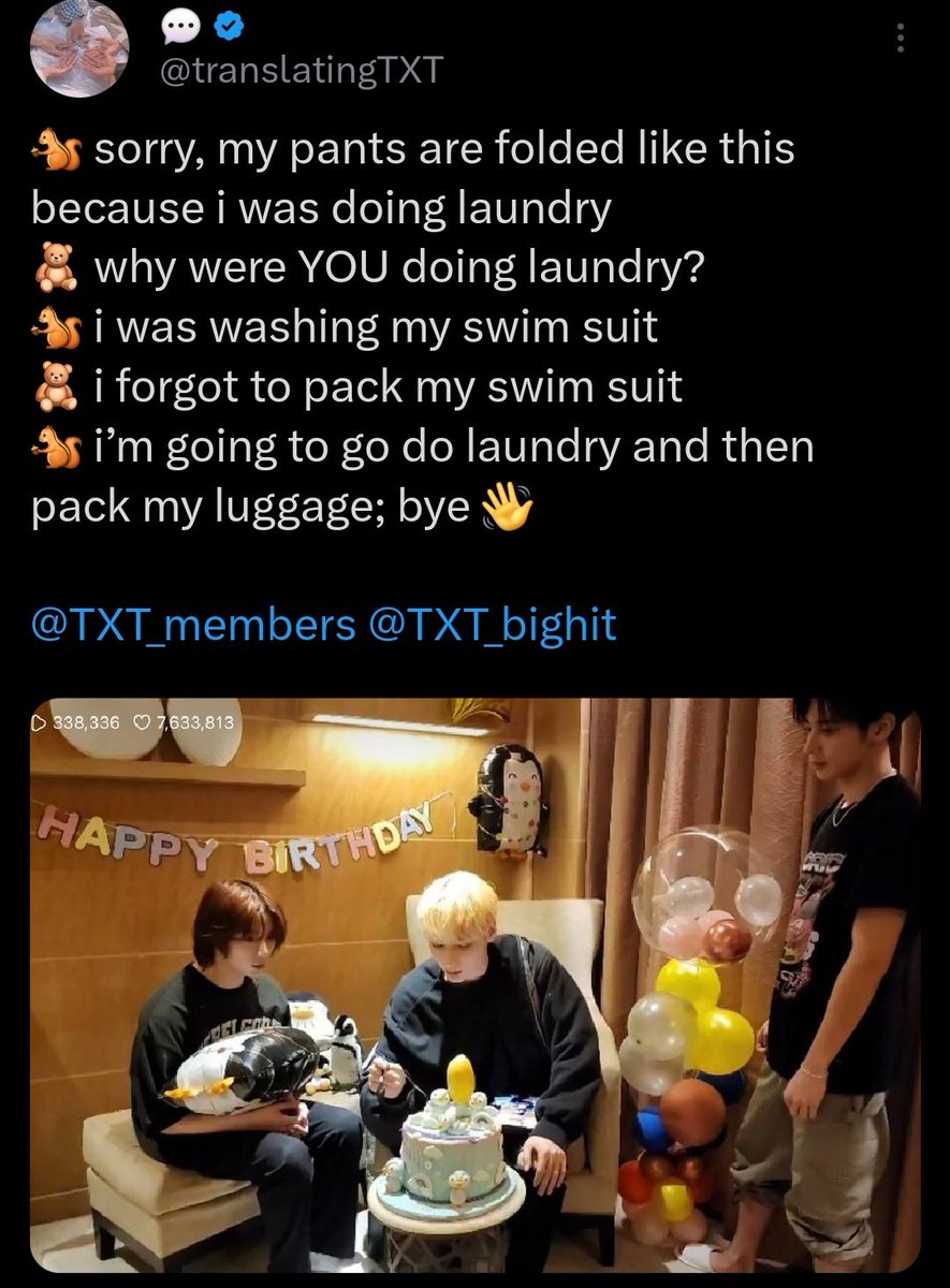 do you guys remember when taehyun was doing his laundry in the hotel right after their concert ?