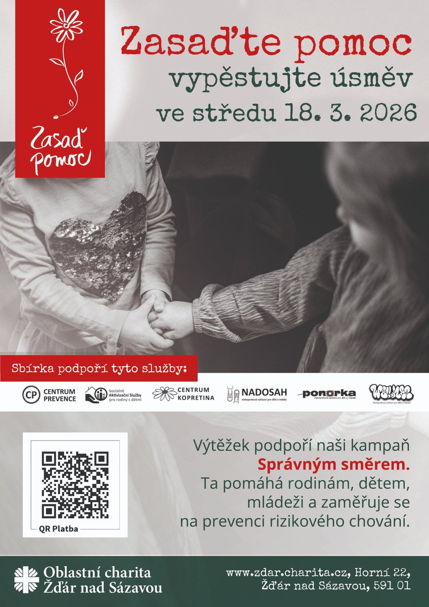 ☘️Zasaď pomoc, vypěstuj úsměv – druhý ročník je tady! ☘️
🍀Těšíme se na vás už 18. března.
🍀Přijďte si odnést semínka naděje a užít si doprovodné akce.
zdar.charita.cz/podporte-nase-…