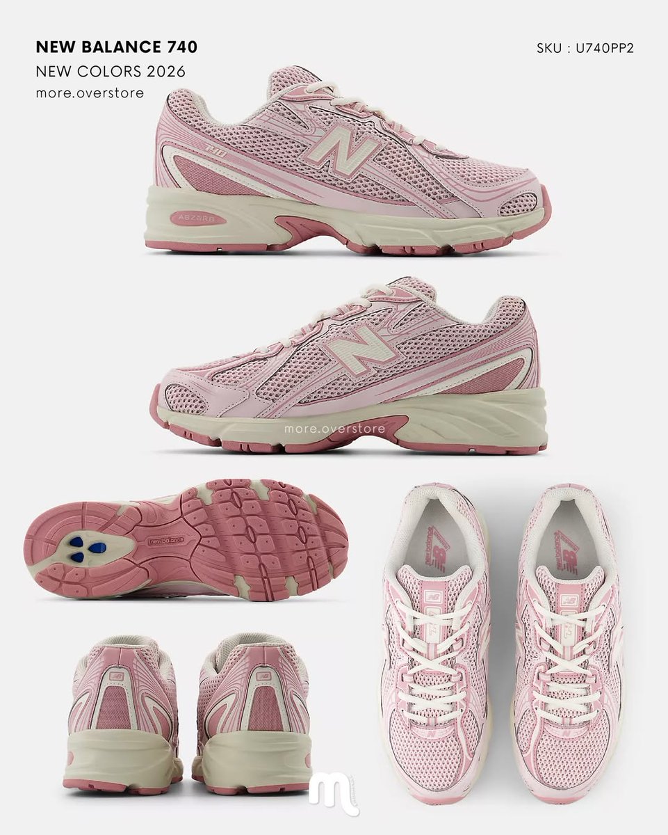 nutdant's tweet image. look at this new balance 740 colorway, it’s so pretty and i’m in love 🩷🤎🤍