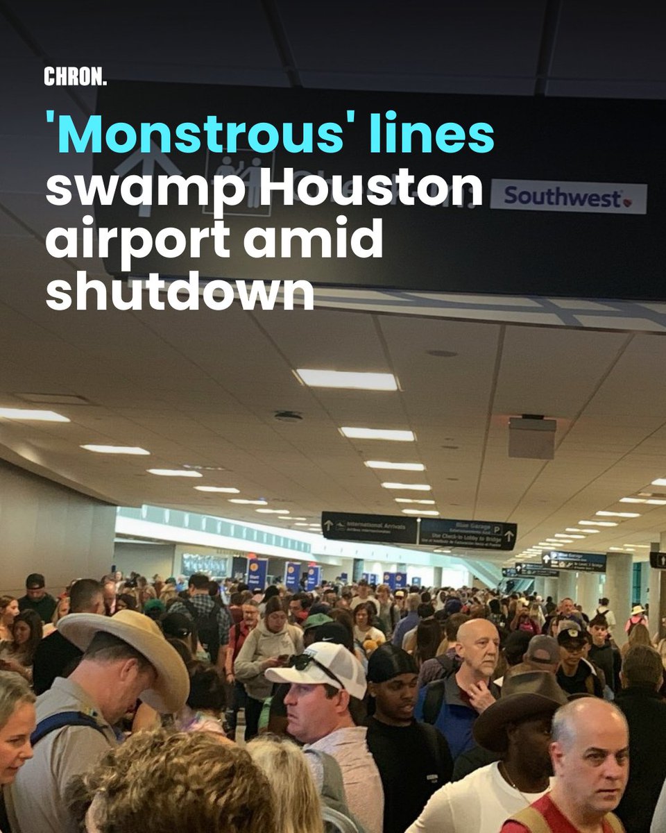 休斯顿Hobby机场TSA安检长队实景