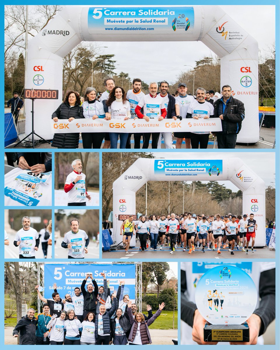 SENefrologia's tweet photo. 📸 ¡Revive la 5ª #CarreraDMR 2026 en imágenes!
🖼️ Recordamos los mejores momentos a través del álbum de fotos 👇
✅ https://t.co/CHzsKwYRxf

🙏 GRACIAS corredores, entidades y acompañantes por celebrar con nosotros la carrera por el #DíaMundialdelRiñón 🌍 #WorldKidneyDay 💚
@FNALCER @FundacionRenalE @ONT_esp @SEDENenfermeria @MADRID @CSL_spain

También agradecemos a @DiaverumES B. Braun @BayerEspana @AstraZenecaES @Sobi_Iberia @GSK_ES
