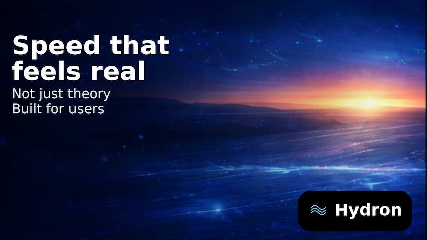 hydronchainL1's tweet photo. Hydron is built for speed that feels real, not theoretical. https://t.co/BvejVt3r7x