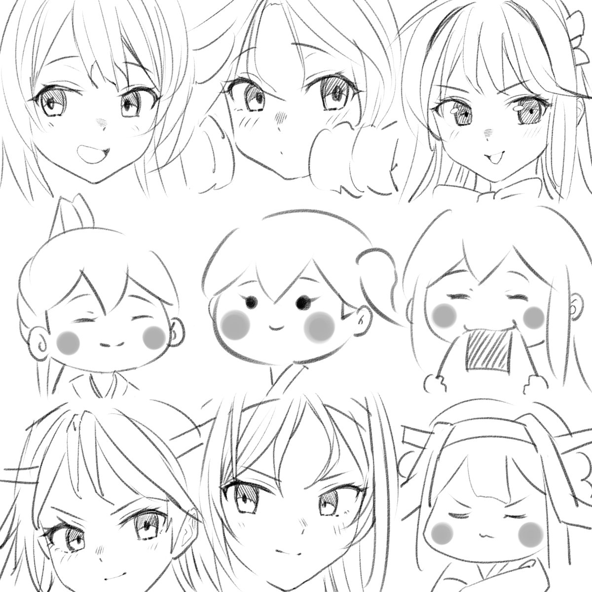 #私を構成する9人の艦娘
描いてみました 