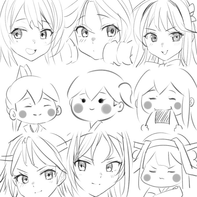 #私を構成する9人の艦娘 描いてみました