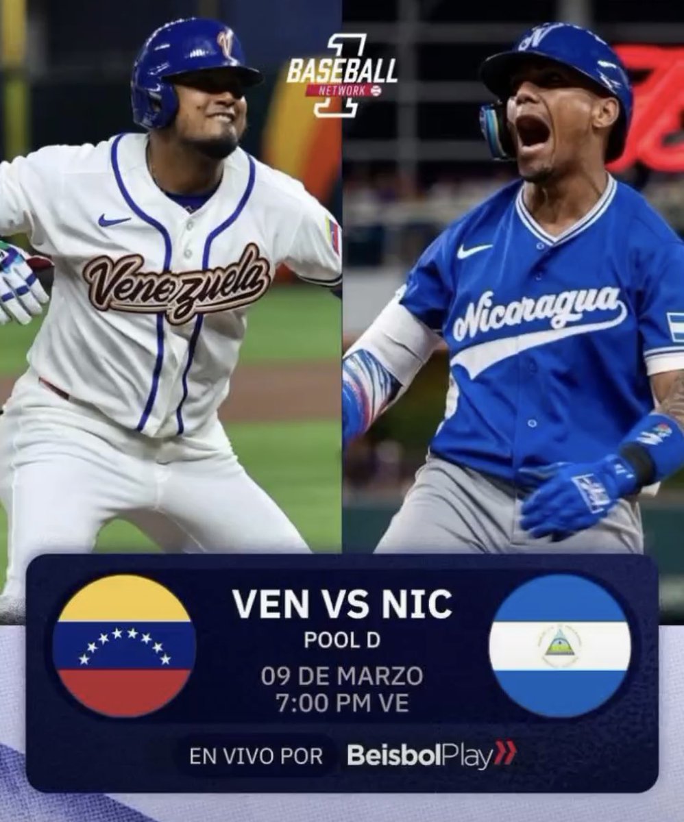 Hoy la nuestra sale en busca de su tercer triunfo consecutivo enfrentando a la selección de Nicaragua.

#arepapower🇻🇪 #clasicomundialdebeisbol