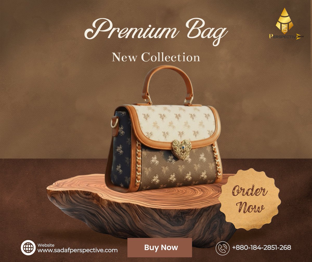 SadafPersp67782's tweet photo. Premium style, timeless charm 👜

Meet the Sadaf Perspective Premium Bag – New Collection — elegant, versatile and crafted to stand out.

Perfect for work, coffee dates &amp; special events.
🚚 Home delivery across Bangladesh
📲 +88018‑4285‑1268

#EidGift2026 #NewCollection #Eid https://t.co/Jb1cinwSYj