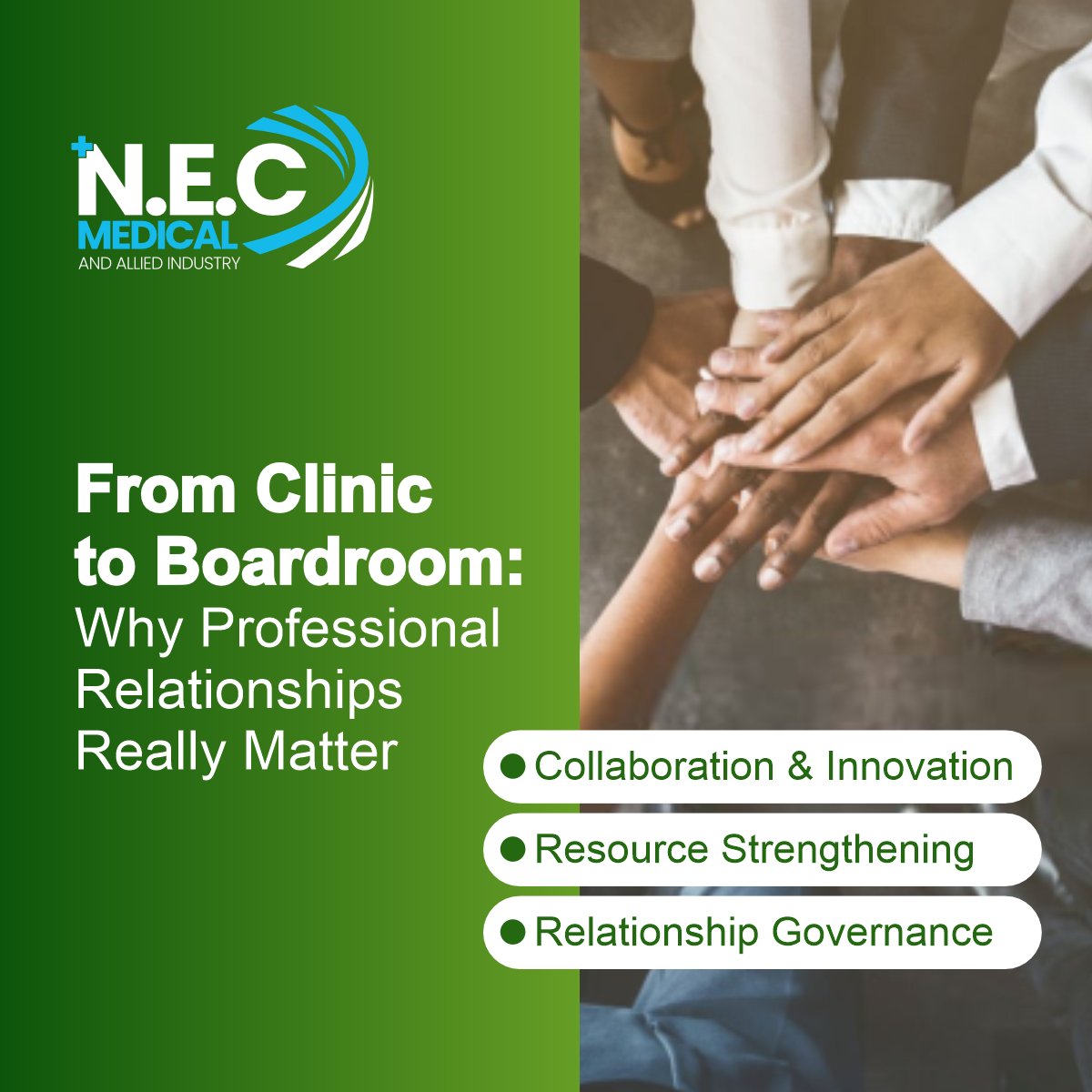MedicalNec's tweet photo. Strong professional relationships are the backbone of the medical industry.

From employers and employees to regulators and funders and collaboration across the sector drive effective governance, talent retention and a resilient workforce.

Full article, link in the comments 👇 https://t.co/M0C08XNFLu