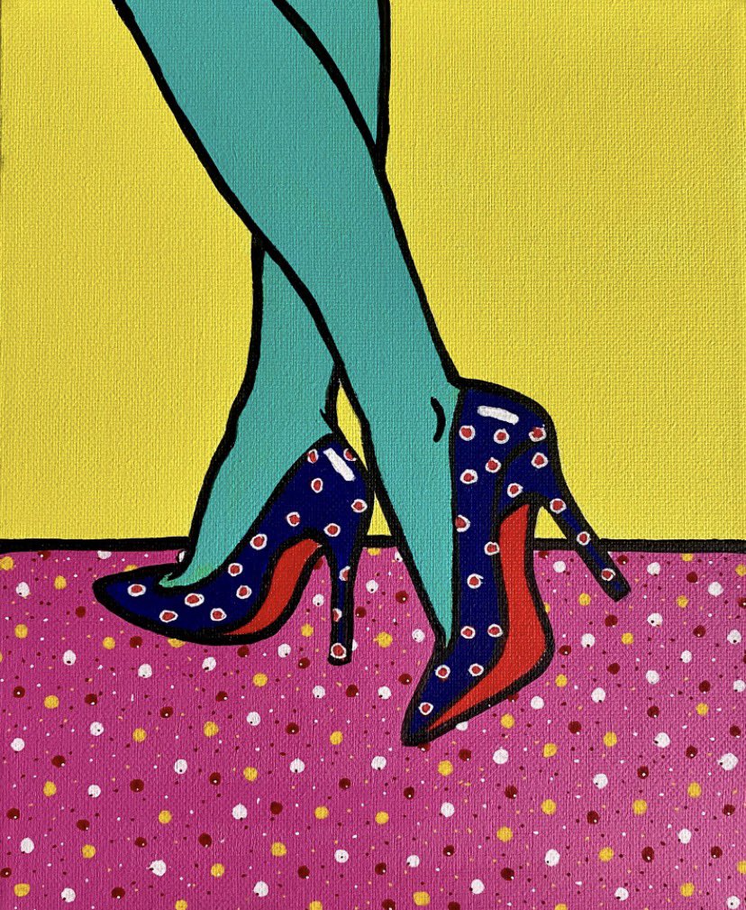 ‘She Owns The Pavement’ acrylic on deep canvas. Bit of inspiration here from Yayoi Kusama with all these dots. I’m a huge fan of her work so got a bit carried away. More info at michewatkins.com
#yayoikusama #yayoi #popart