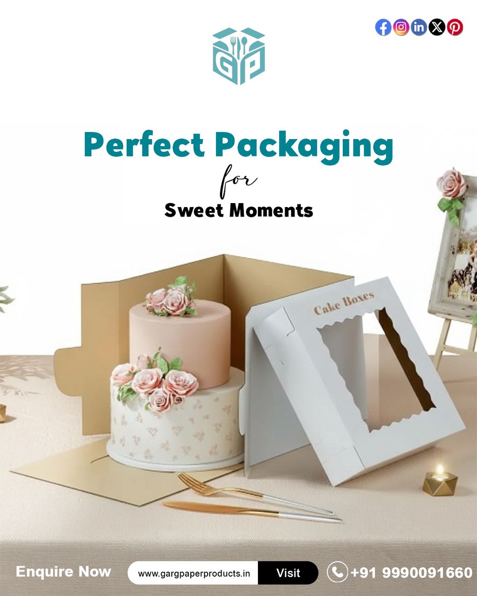 gargpaper's tweet image. Perfect Package for Sweet Memories 🍰📦Make every celebration special with packaging that keeps your sweets fresh, safe, and beautifully presented.

📞 +91-9990091660
🌐 gargpaperproducts.in

#BakeryBoxes #EcoFriendlyPackaging #GargPaperProducts #FoodPackaging