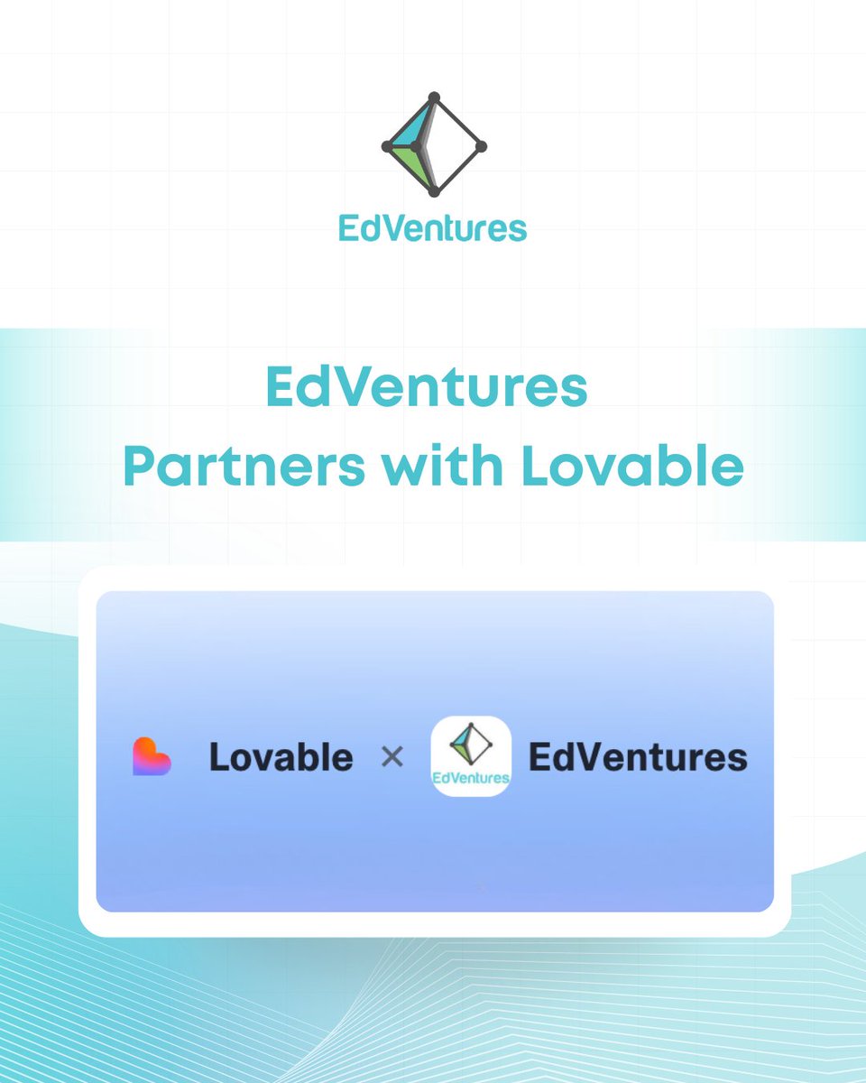 EdVenturesVC's tweet photo. يسعدنا الإعلان عن شراكة EdVentures و Lovable 
يمكن لشركاتنا الناشئة الآن الوصول إلى 10,000 رصيد تطوير وبناء MVPs أسرع حتى 10 مرات مع تقليل كبير في تكاليف التطوير.

اكتشف الشراكة من هنا 👇
 https://t.co/Umf9c2z3LR

#EdVentures #الشركات_الناشئة #الذكاء_الاصطناعي #الابتكار https://t.co/sGN0dm8M18