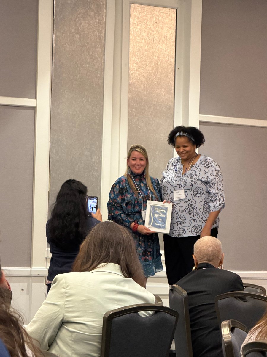 MCL_VSU's tweet photo. 🎉 MCL Faculty Spotlight at FLAG!

A big thank you to Dr.  Davidson and Dr. Gladwin for representing MCL at the FLAG conference. 

We are also proud to celebrate MAT alumna Elena Carné Lorenz, who received the Teacher of Promise Award—a wonderful recognition of her dedication. https://t.co/8DjHx6SR7I