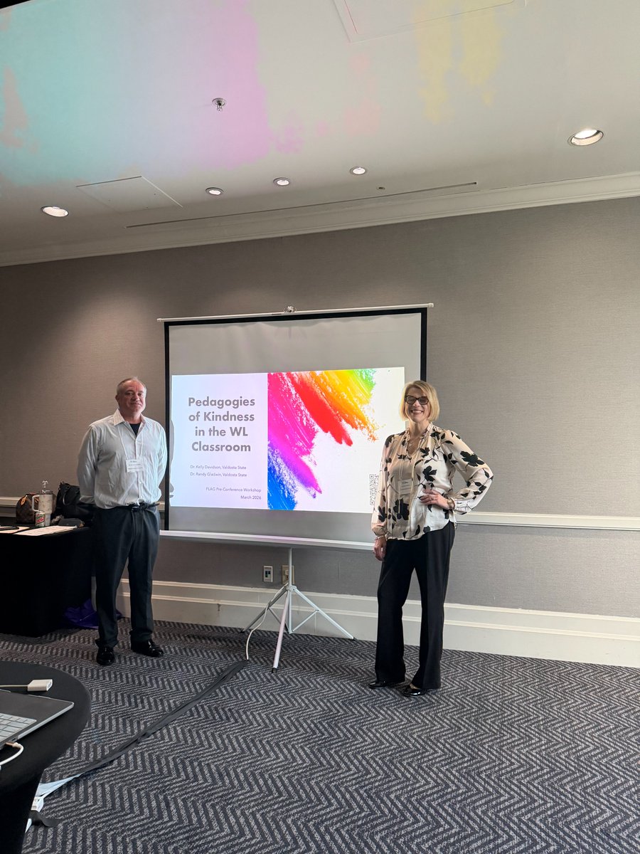 MCL_VSU's tweet photo. 🎉 MCL Faculty Spotlight at FLAG!

A big thank you to Dr.  Davidson and Dr. Gladwin for representing MCL at the FLAG conference. 

We are also proud to celebrate MAT alumna Elena Carné Lorenz, who received the Teacher of Promise Award—a wonderful recognition of her dedication. https://t.co/8DjHx6SR7I