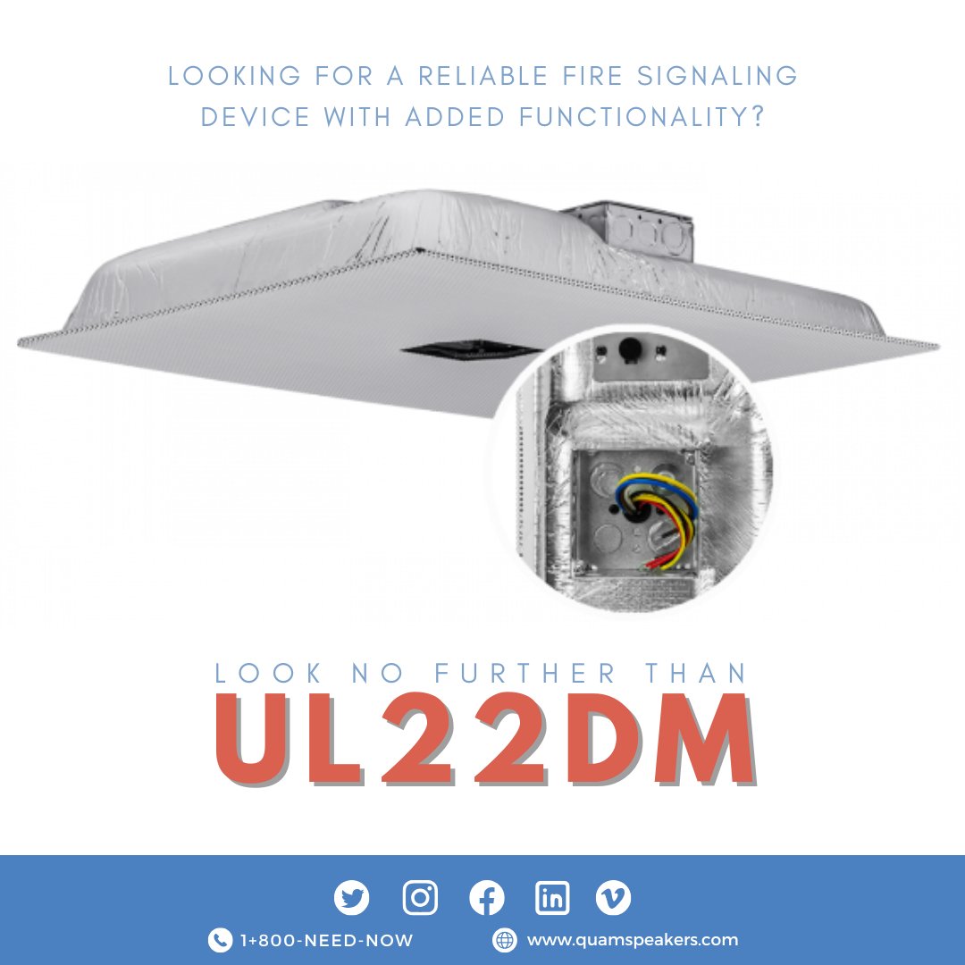 QuamNichols's tweet image. When fire safety is on the line, the UL22 delivers. Ensure your emergency communication is heard with this reliable, high-intelligibility speaker system. ow.ly/hHpf50YqQlx

#KnowQuam #MassNotification #EmergencySignaling #FireSignalingDevice #CutCostsNotTile