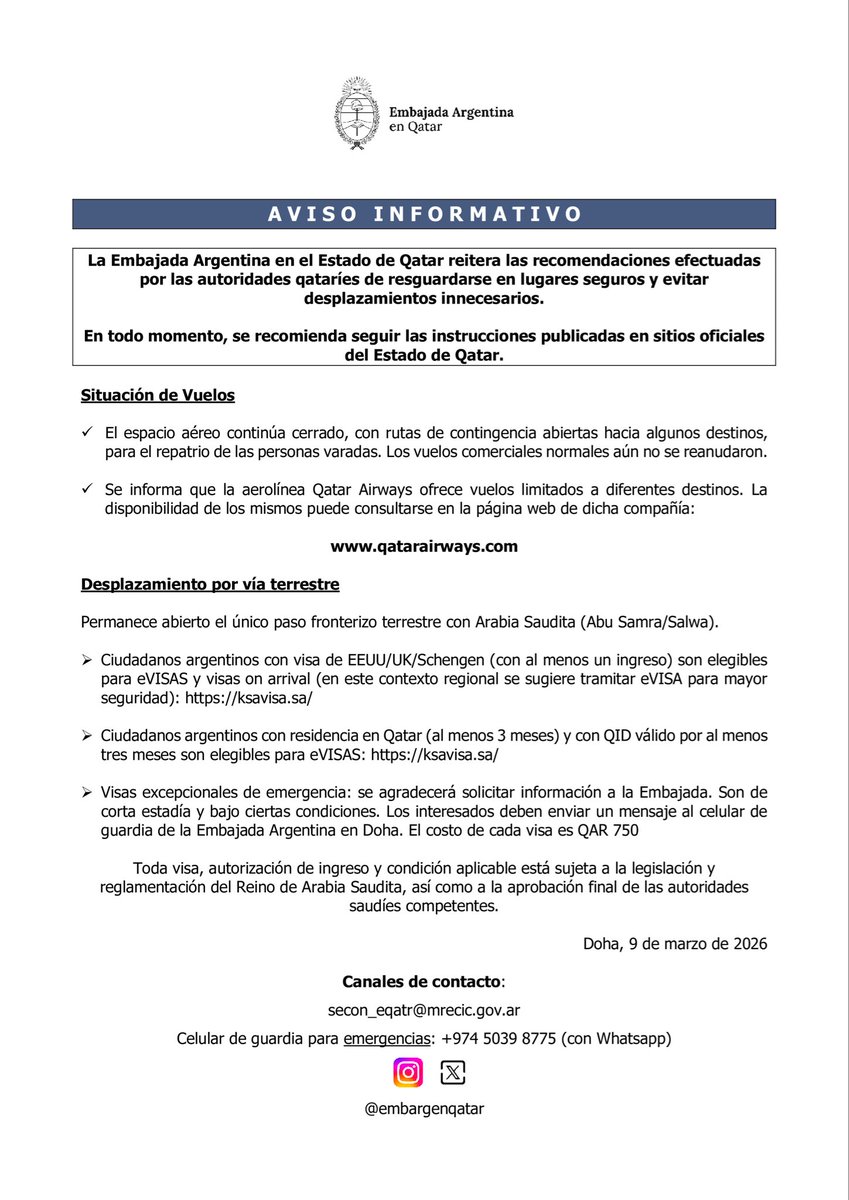 Embajada Argentina en Qatar tweet media