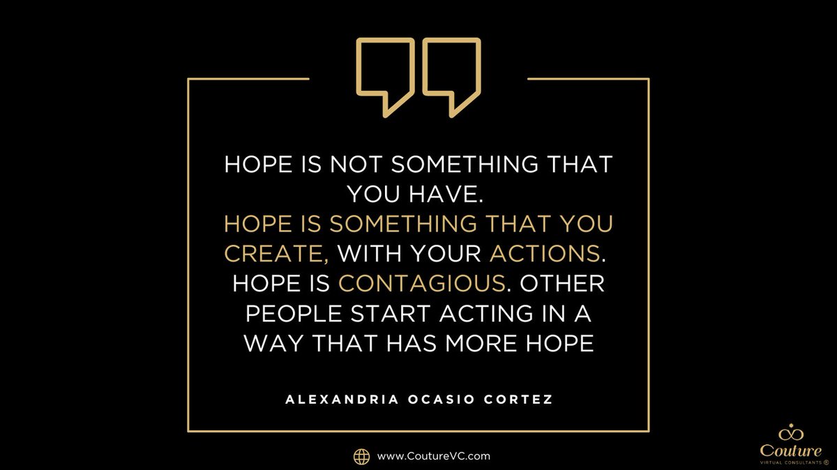 In celebration of Women's History Month, today's quote is from Alexandria Ocasio Cortez. Remember Individual action inspires collective action. 

💻 CoutureVC.com