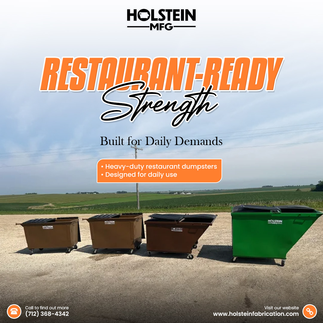 holstein_mfg's tweet image. Built for busy kitchens, these durable restaurant dumpsters feature heavy-duty steel construction for clean, efficient waste handling every day.
holsteinfabrication.com

#RestaurantEquipment #DurableDumpsters #WasteSolutions #HolsteinMFG #CleanKitchens