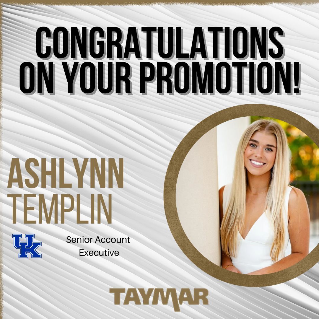 Taymarsalesu's tweet photo. Please join us in congratulating Ashlynn Templin on her promotion to Senior Account Executive with Taymar at @UKAthletics!

Ashlynn has consistently led the team in percentage to goal, stepped up to build best practices for Olympic sports, and played a key role in surpassing last year’s group sales totals. A steady leader on the floor, both by example and vocally, she brings organization, initiative, and a clear commitment to growing her career.

We’re proud to celebrate this well‑earned achievement. Congratulations, Ashlynn!

#TeamTaymar #WeAreUK