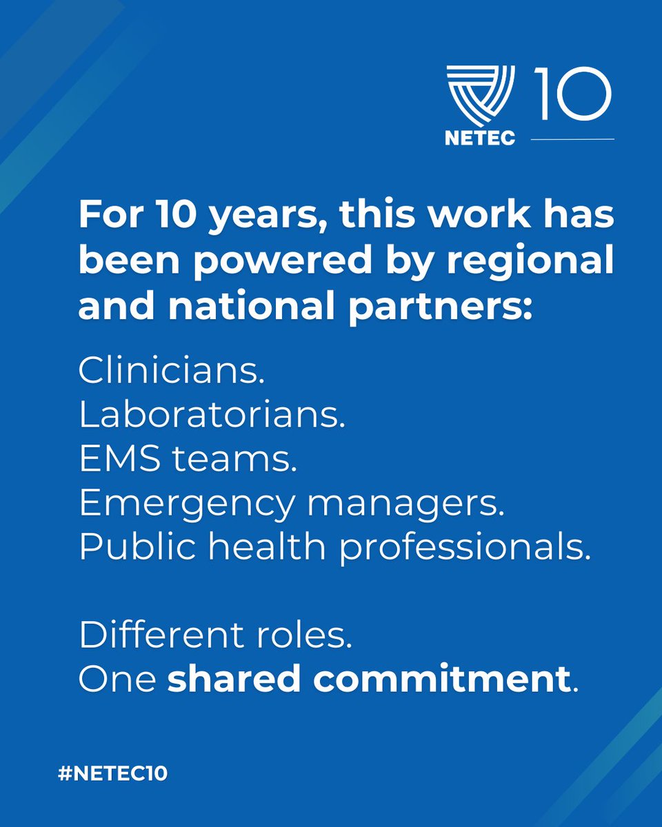 The_NSPS's tweet photo. We’re gathering in Washington, DC, this week for the #NETEC10 Summit — reflecting on a decade of special pathogen preparedness and shaping what’s next for the #NSPS.
#NETEC10 #10YearsReady #NETEC #NSPS https://t.co/RtKOhyMjhW