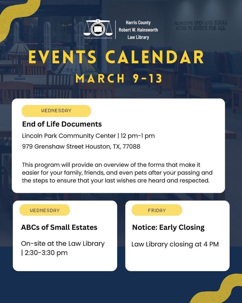 Harris County Robert W. Hainsworth Law Library tweet media