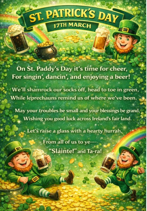 AllneedsRecruit's tweet photo. 🍀 Happy St Patrick’s Day from AllNeeds Recruitment! 🍀

Whether you’re enjoying the festivities, wearing a splash of green, or simply taking a moment to share a smile, we hope the day brings good fortune and success your way.

From all of us at AllNeeds Recruitment https://t.co/IWn8DJZfeY
