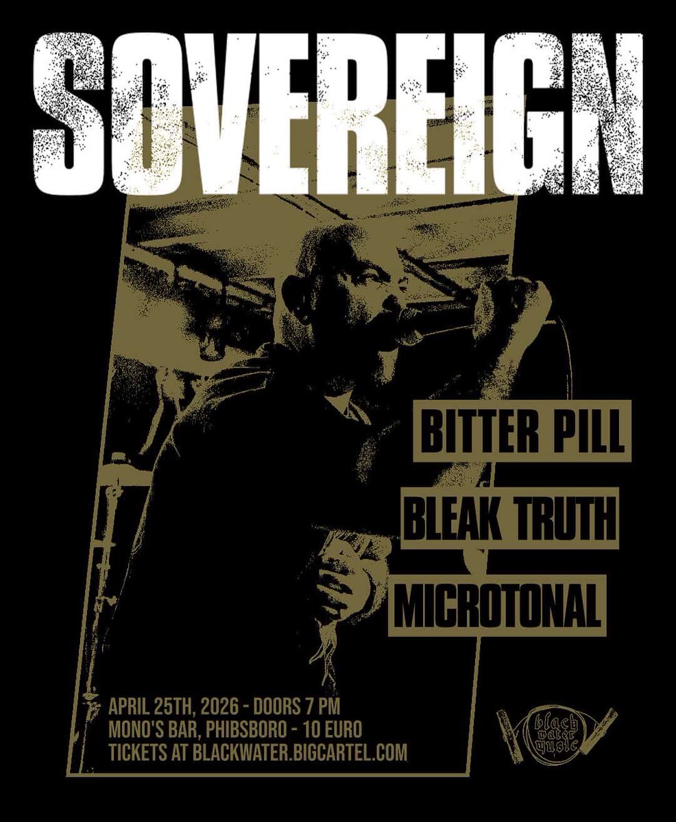 microtonalband's tweet photo. NEW SHOW!

We’re excited to announce that we’ll be supporting Hardcore Heavyweights Sovereign, alongside Bitter Pill &amp; Bleak Truth, on the 25th April in Mono’s Bar, Dublin!

Doors are 7pm.
Tickets are €10 on the door.

Huge thanks to @blackwaterdhc for having us! https://t.co/RPesoyPFw2