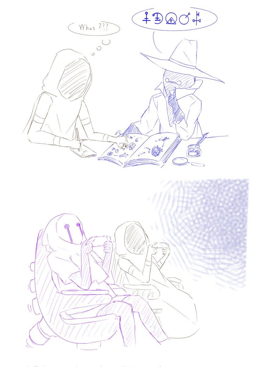 ShaSharkCT's tweet photo. I was really moved after playing Chants of Sennaar, and now I want to draw! 😡 https://t.co/8EIfbQ3rvG