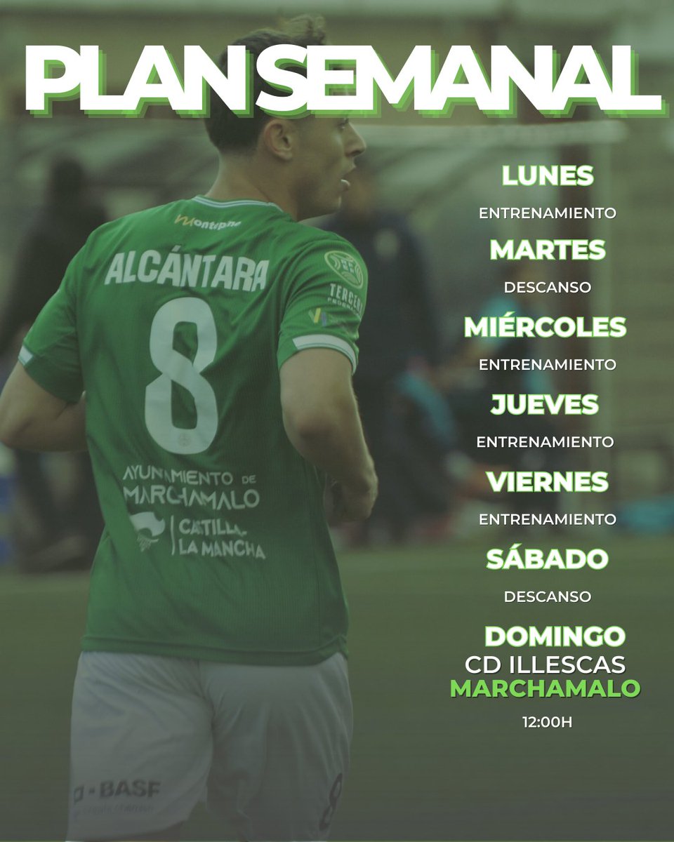 💚¡Feliz lunes, familia gallarda!

🏋️Esta es nuestra hoja de ruta esta semana.

⚔️Preparando el #IllescasMarchamalo