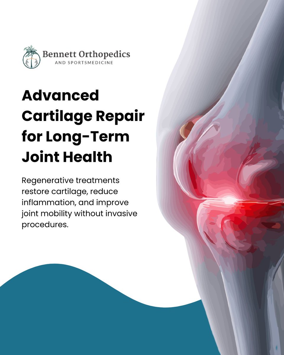 Cartilage damage is often the hidden cause behind persistent joint pain and early arthritis. 🦴 Dr. Bennett offers advanced cartilage repair and regeneration options designed to restore smoother joint movement and reduce inflammation.
#CartilageRepair #ArthritisCare #JointHealth