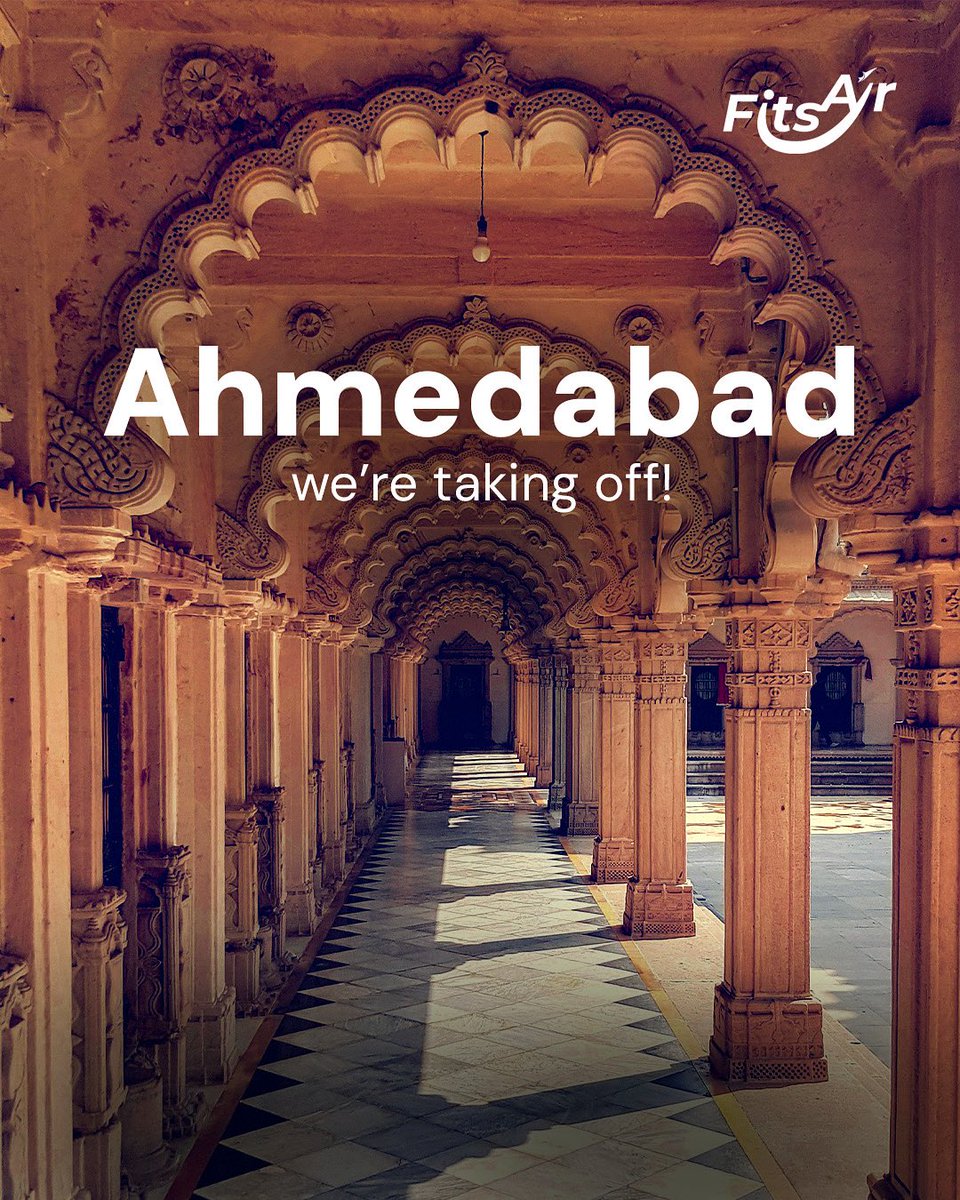 FitsAir's tweet photo. Our map just got more exciting! 
Soon connecting you to a city full of history, colour and energy, Ahmedabad. https://t.co/Lg9ZO6WEp5