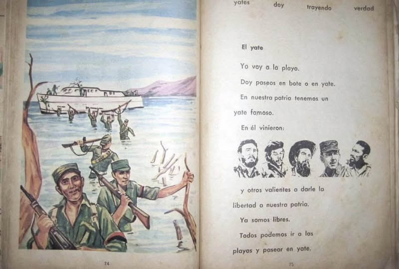 CubaOrtografia's tweet photo. ¿Por qué yo tuve que aprender a leer con este texto en la escuela primaria? ¿Eso es educación o adoctrinamiento? https://t.co/0gCD1gLhWb
