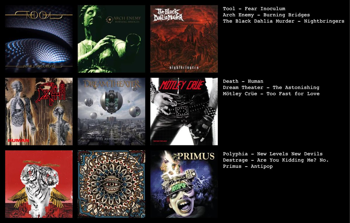 【サークル員の9枚①】

本日より、サークル員おすすめのアルバム9枚をご紹介します！
まずは幹事長の9枚です！

一言：
｢高校時代にドリムシに出会い、そこから色々聞くようになりました。一緒に巨大な音を出しましょう！｣

#春から早稲田 ＃インカレサークル #バンドサークル #メタル  #ハードコア